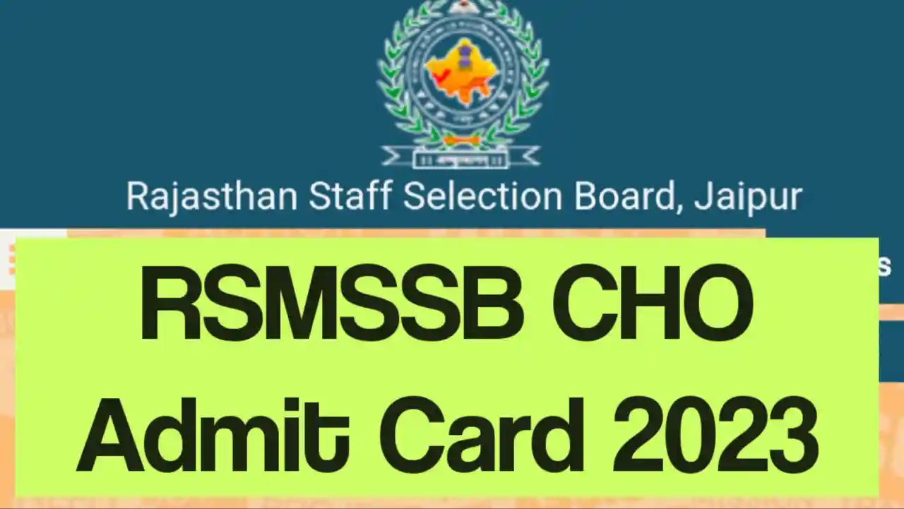 WWW RSMSSB Rajasthan Gov In Admit Card 2022