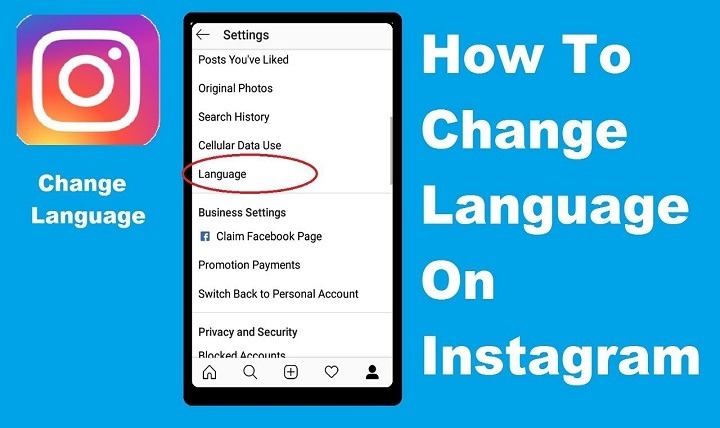change language on instagram